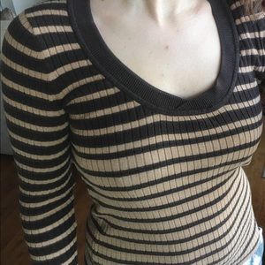 Super cute brown striped top from Mango